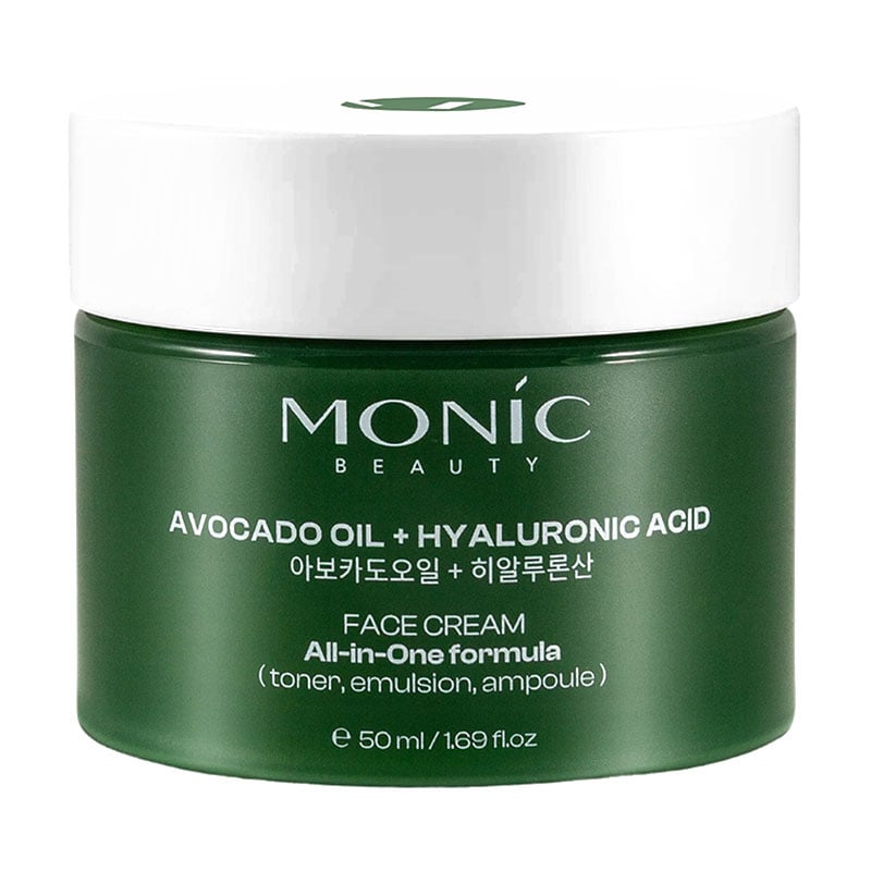 Крем для обличчя Monic Beauty Avocado Oil + Hyaluronic Acid Face Cream All-In-One Formula з олією авокадо та гіалуроновою кислотою, 50 мл