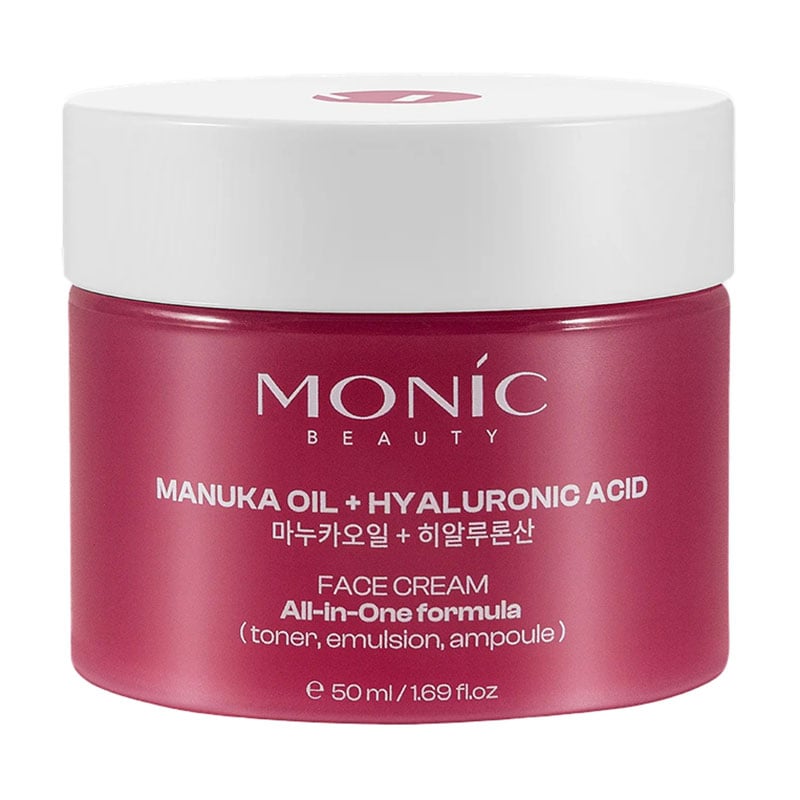 Крем для обличчя Monic Beauty Manuka Oil + Hyaluronic Acid Face Cream All-In-One Formula з олією мануки та гіалуроновою кислотою, 50 мл
